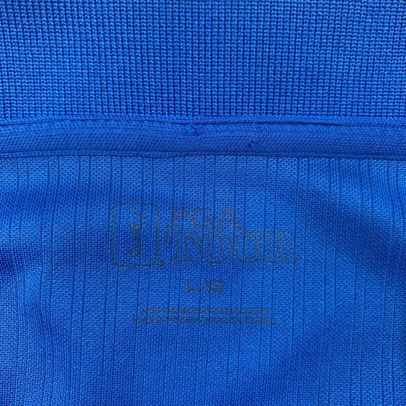 PGA Tour Golf Polo Shirt Mens L Large Cobalt Blue Knit Lightweight Performance - Picture 5 of 14